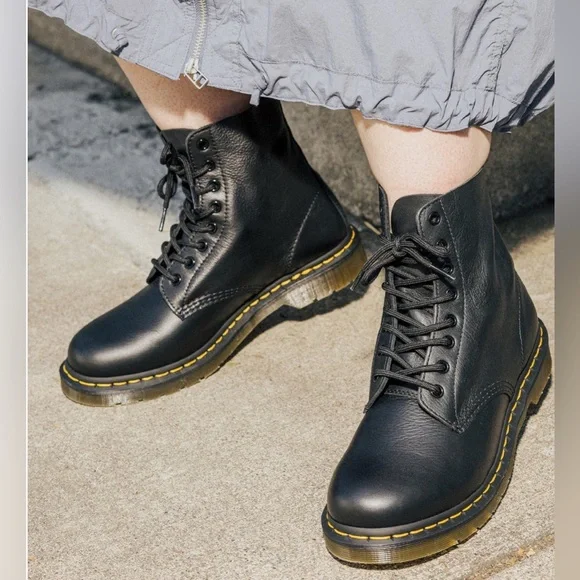 Dr. Martens Black Boots with Yellow Accents - Picture 5 of 13